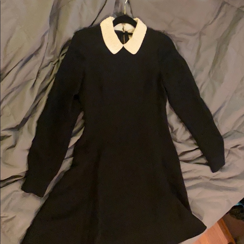 Kate Spade Black Long Sleeve Dress with White Collar